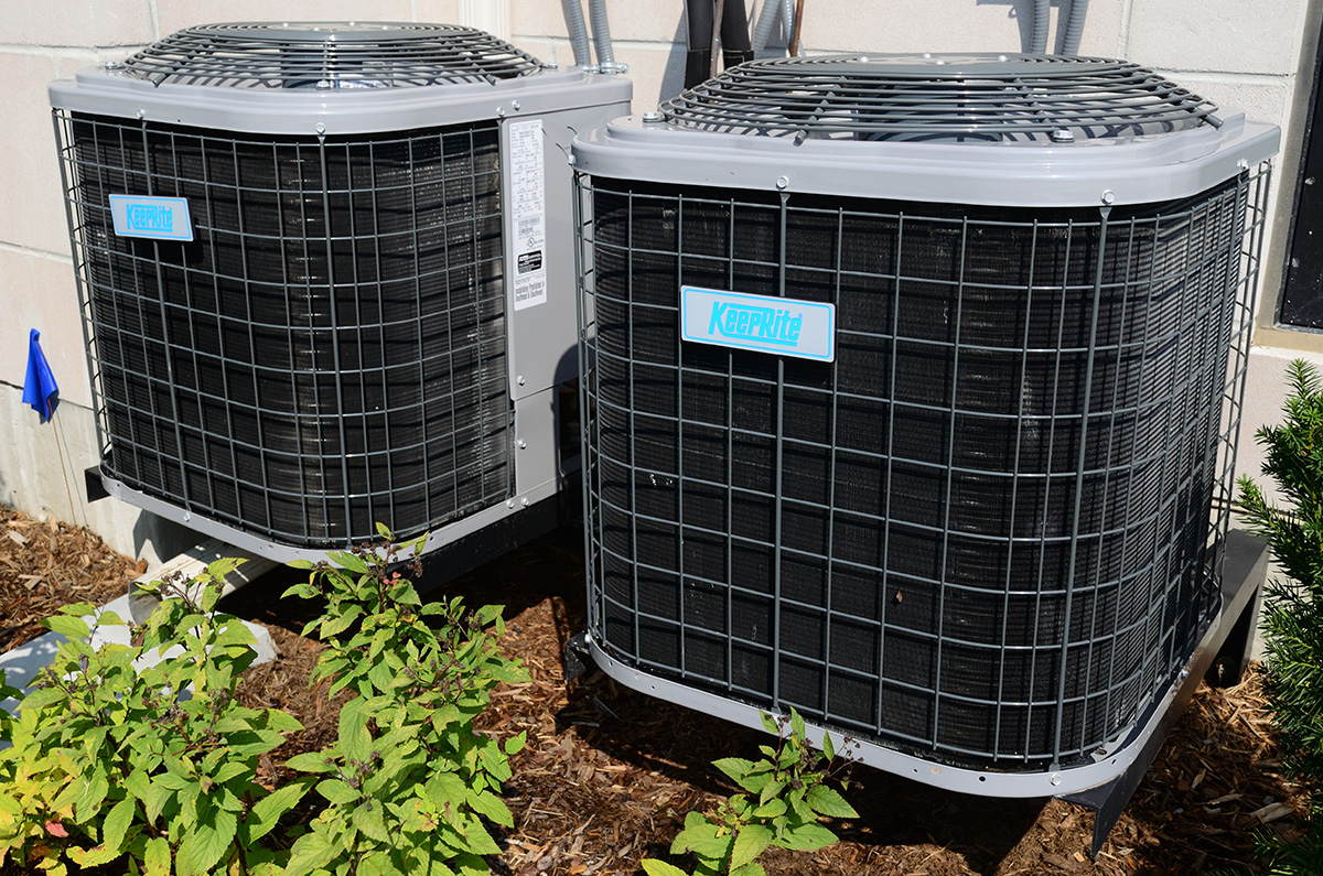 Two outdoor air conditioning units